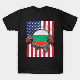 Bulgaria Flag American Flag Ripped - Gift for Bulgarian From Bulgaria T-Shirt